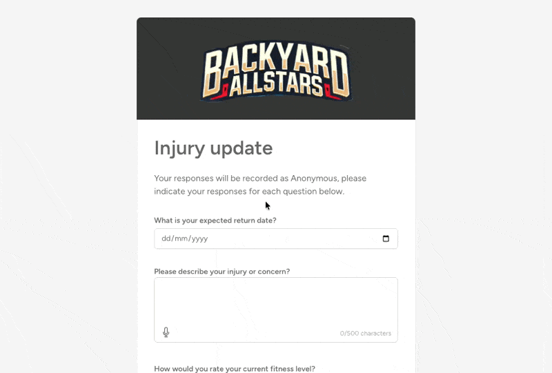 Teamlists collect feedback
