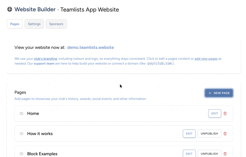 Create and organise pages