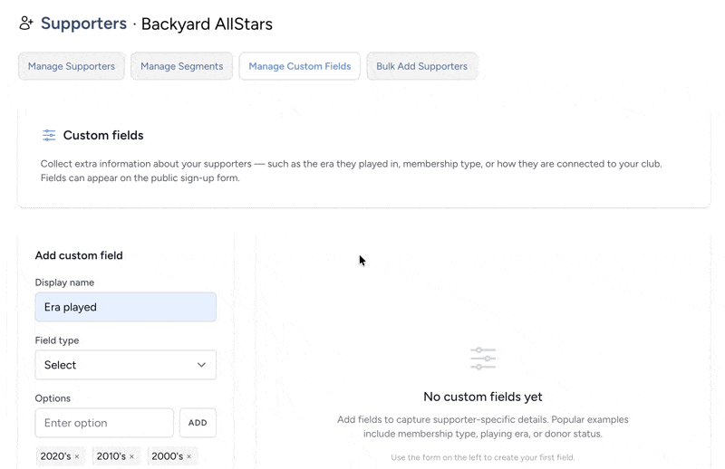 Add custom fields